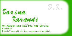 dorina karandi business card